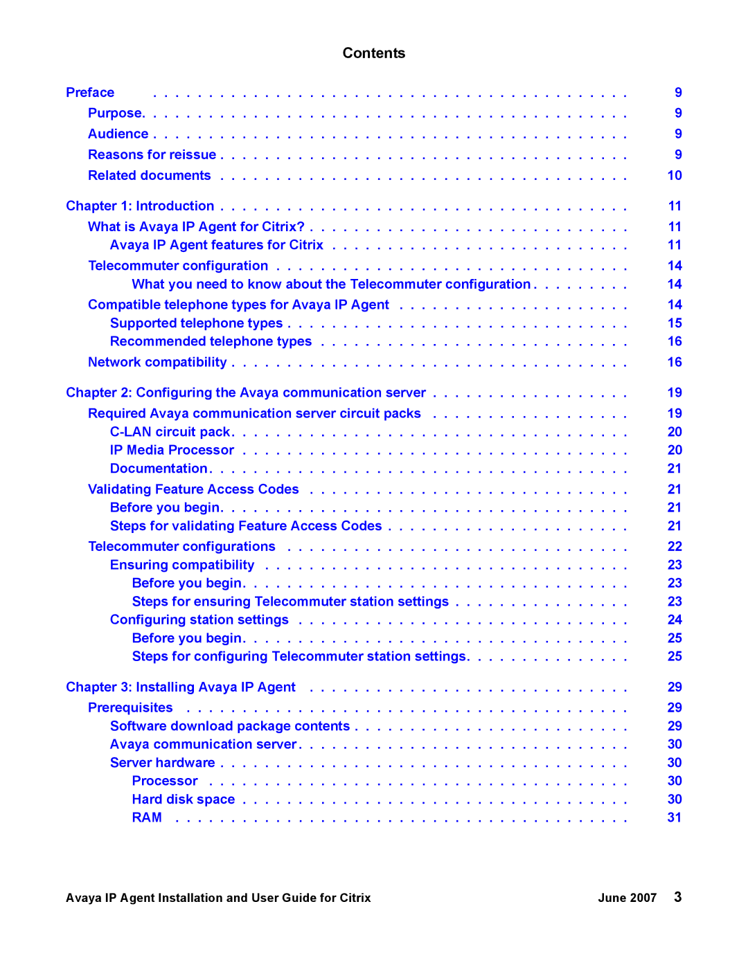 Avaya 7 manual Contents 