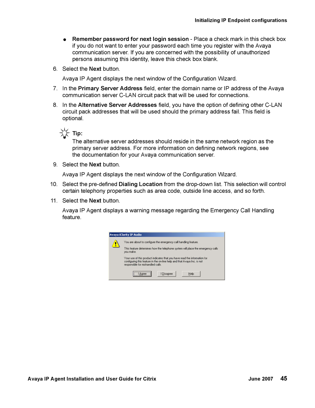 Avaya 7 manual Initializing IP Endpoint configurations 