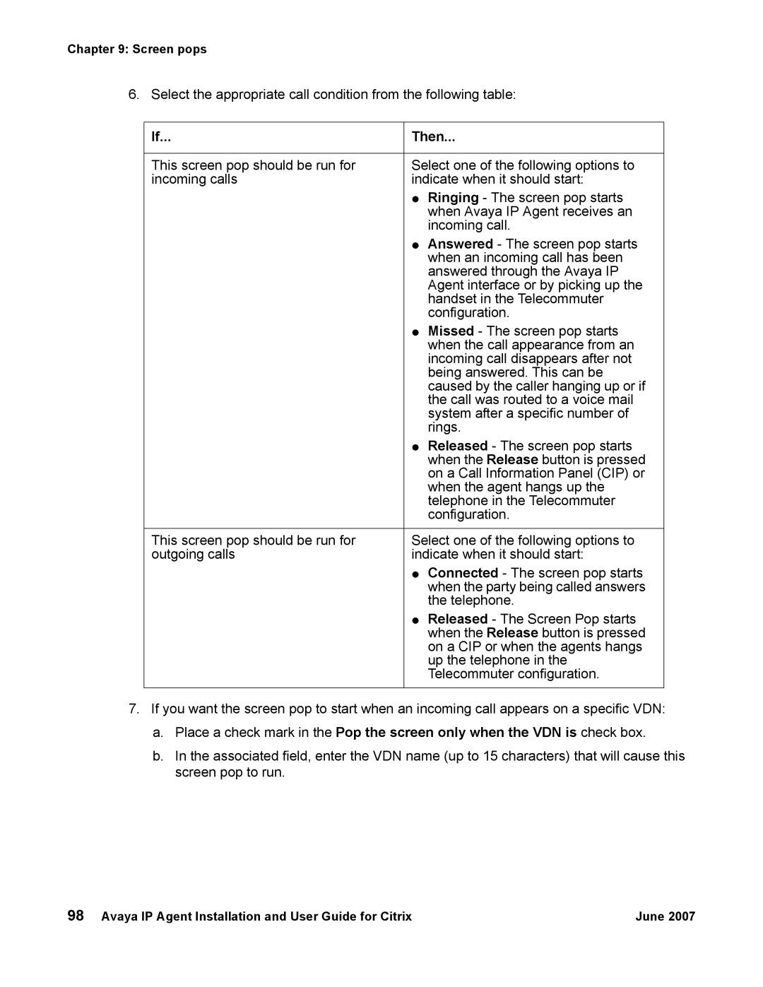 Avaya 7 manual Then 