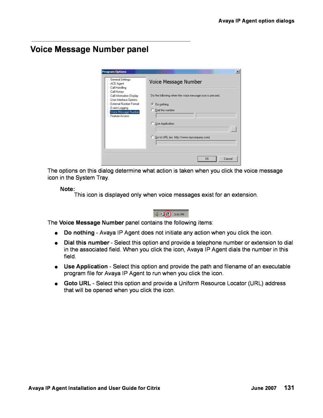Avaya 7 manual Voice Message Number panel 