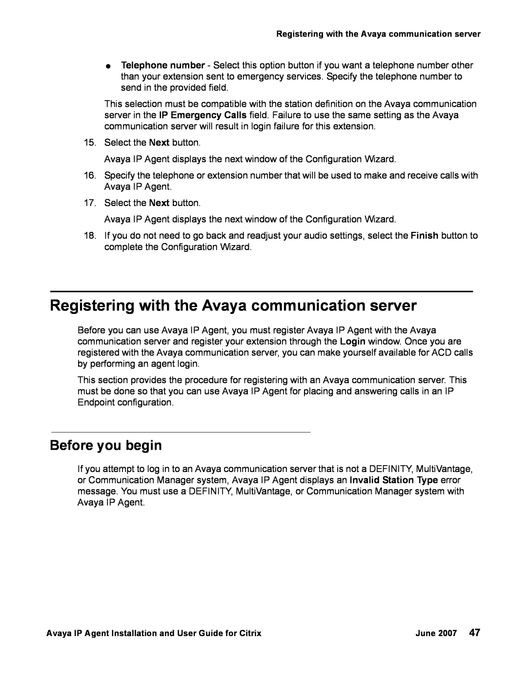 Avaya 7 manual Registering with the Avaya communication server, Before you begin 