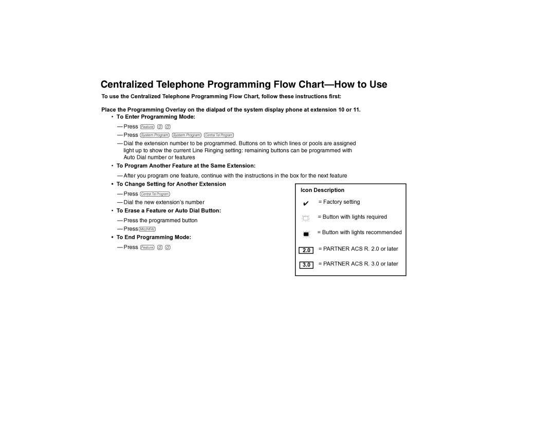 Avaya 700217243 Centralized Telephone Programming Flow Chart-How to Use, To Program Another Feature at the Same Extension 