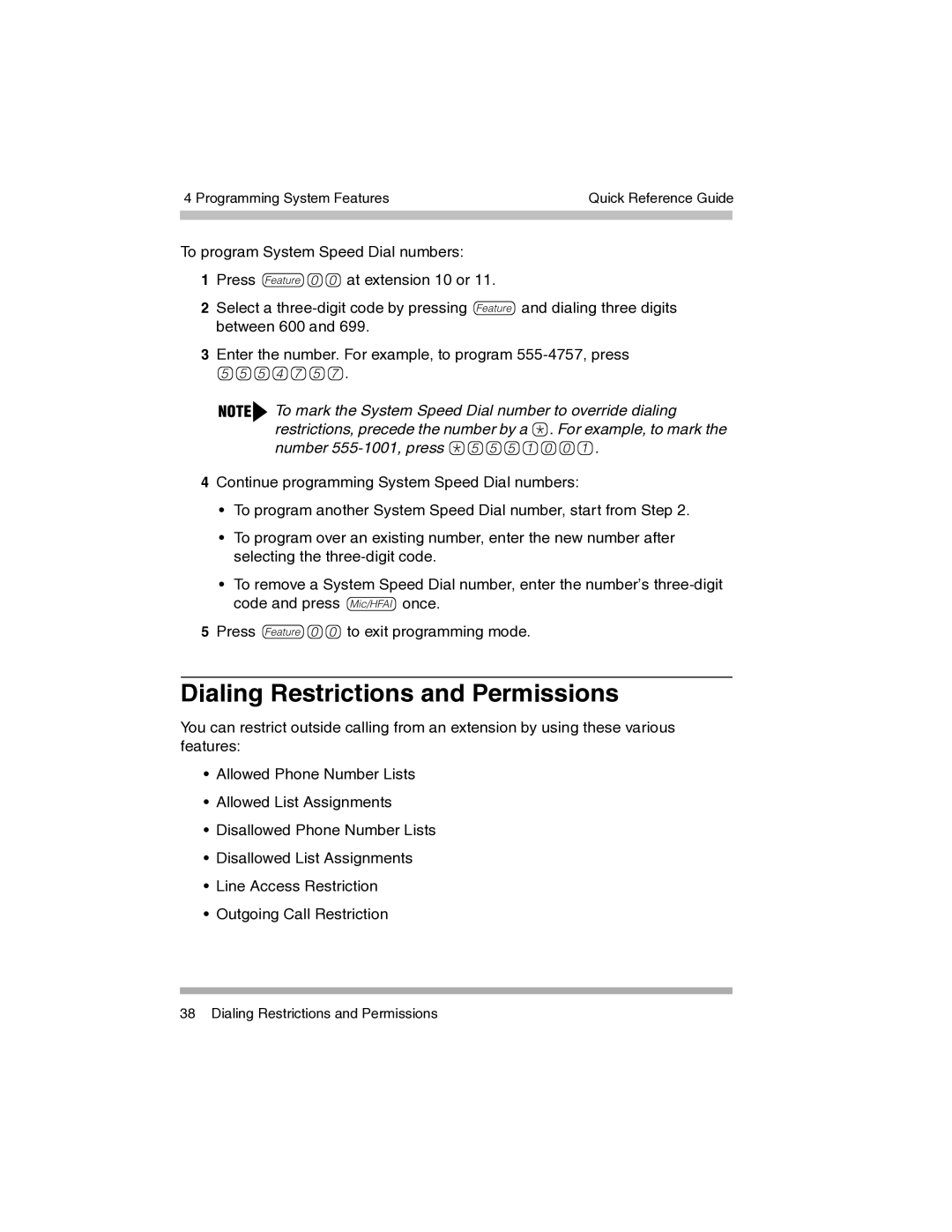 Avaya 700217243 manual Dialing Restrictions and Permissions, 5554757 