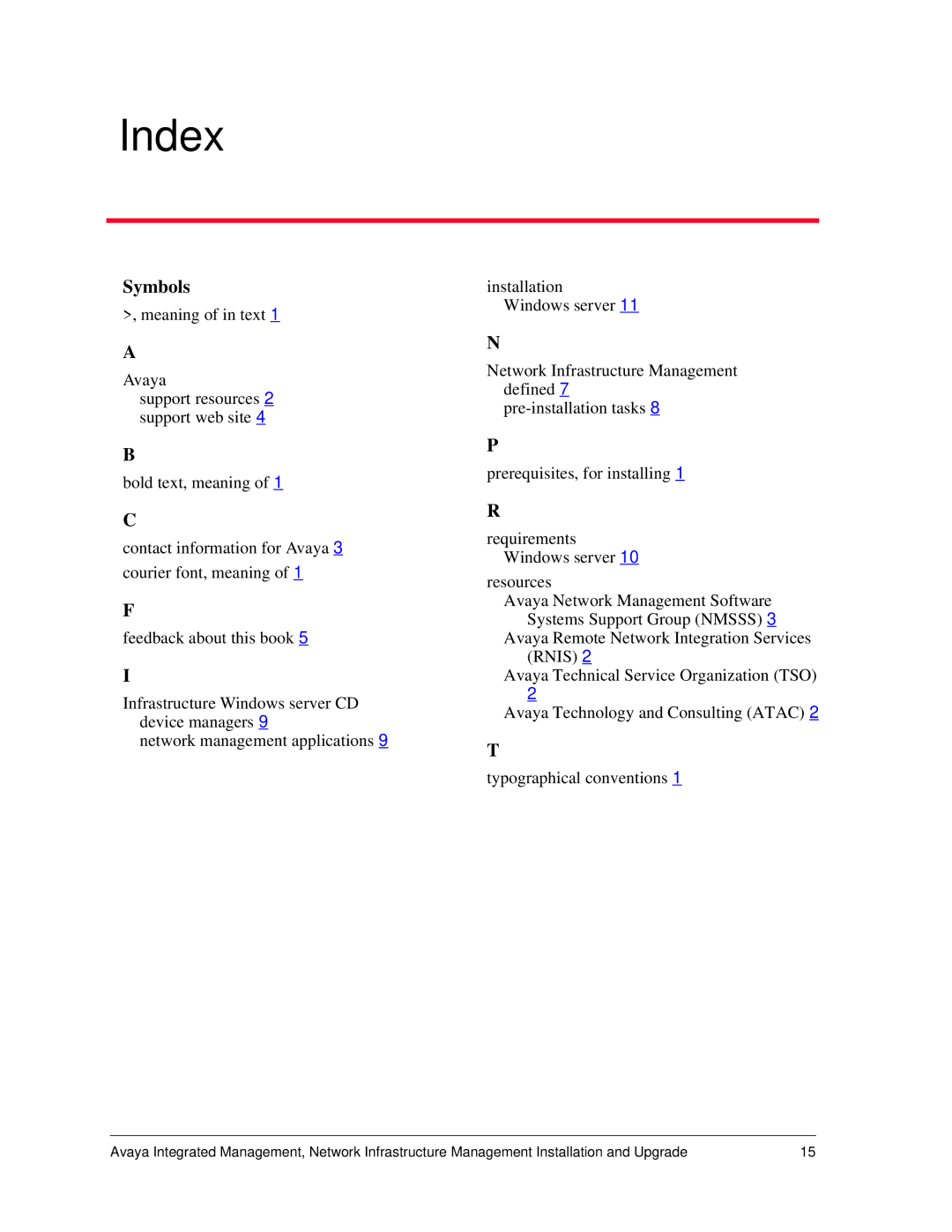 Avaya 555-233-167, 700287337 manual Index 