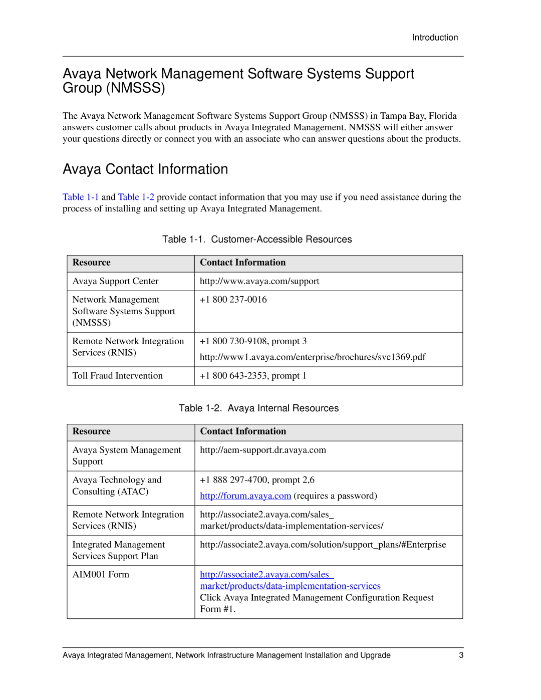 Avaya 555-233-167, 700287337 manual Avaya Contact Information 