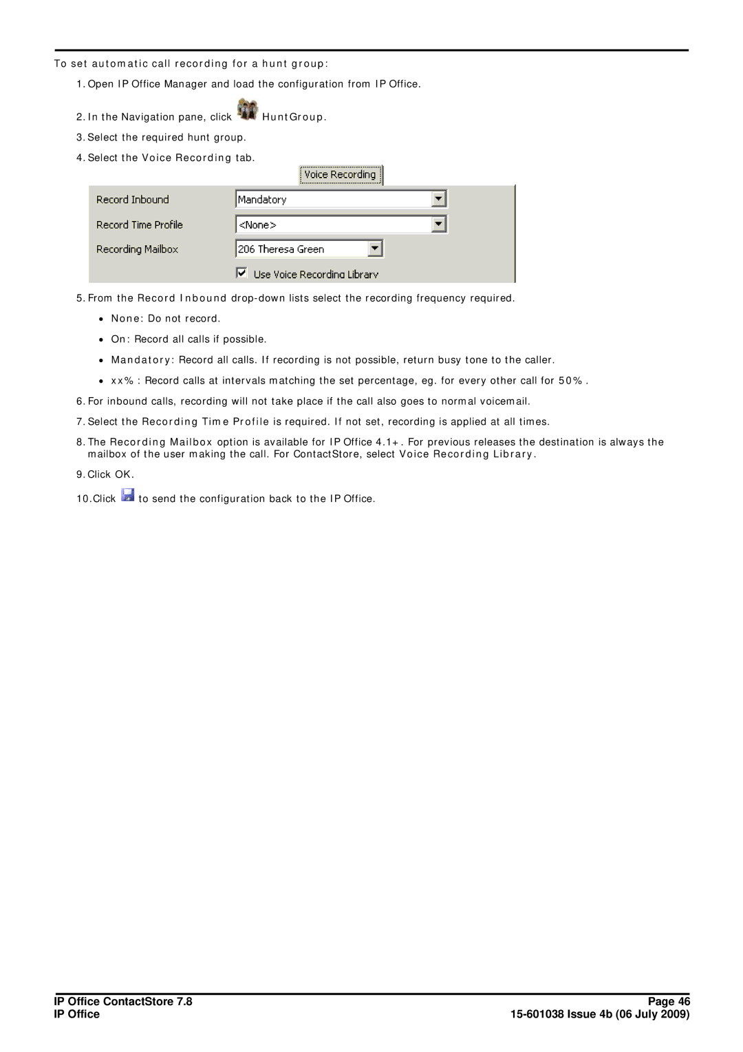 Avaya 7.8 manual To set automatic call recording for a hunt group 