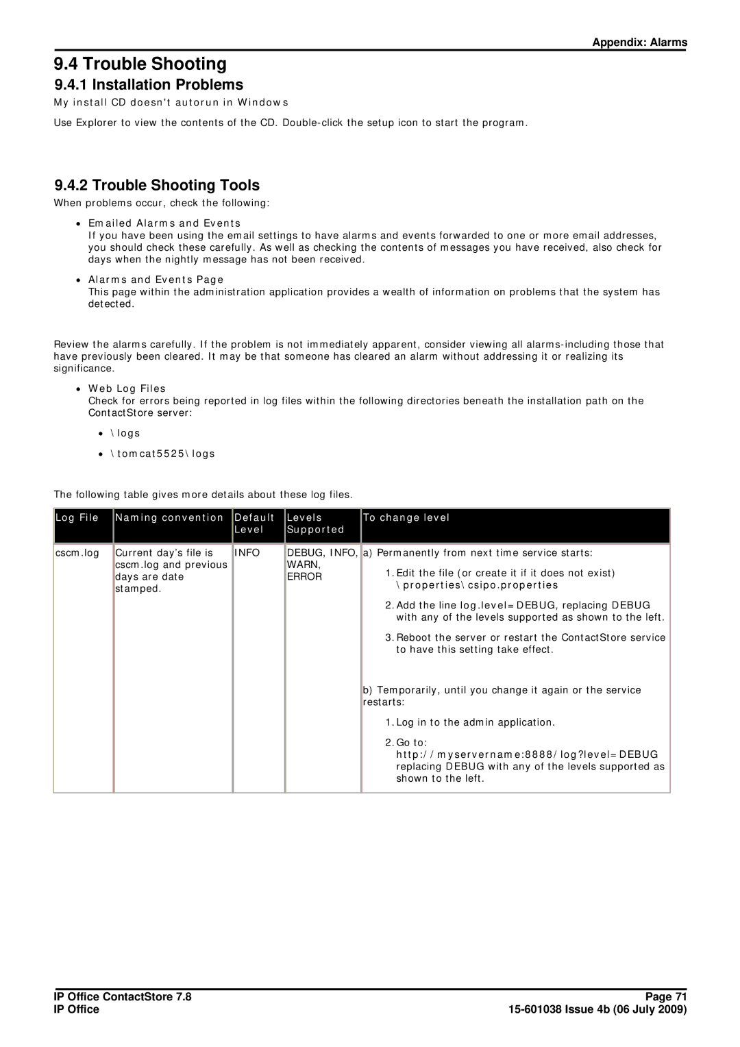 Avaya 7.8 manual Installation Problems, Trouble Shooting Tools 