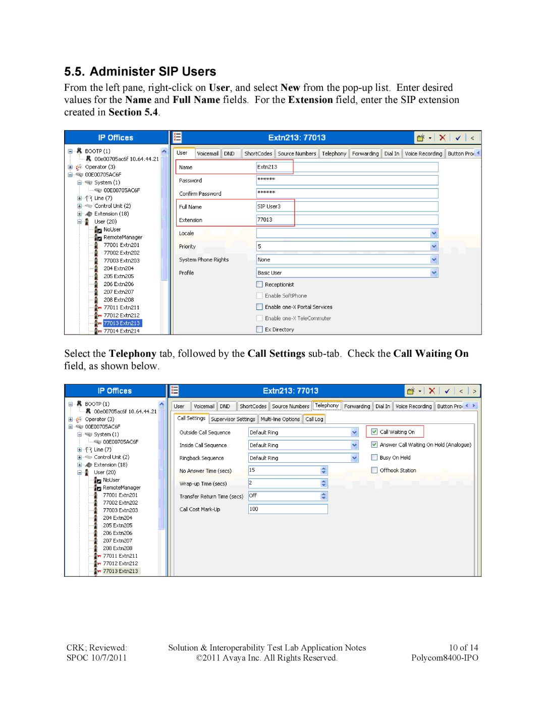 Avaya 8400 manual Administer SIP Users 