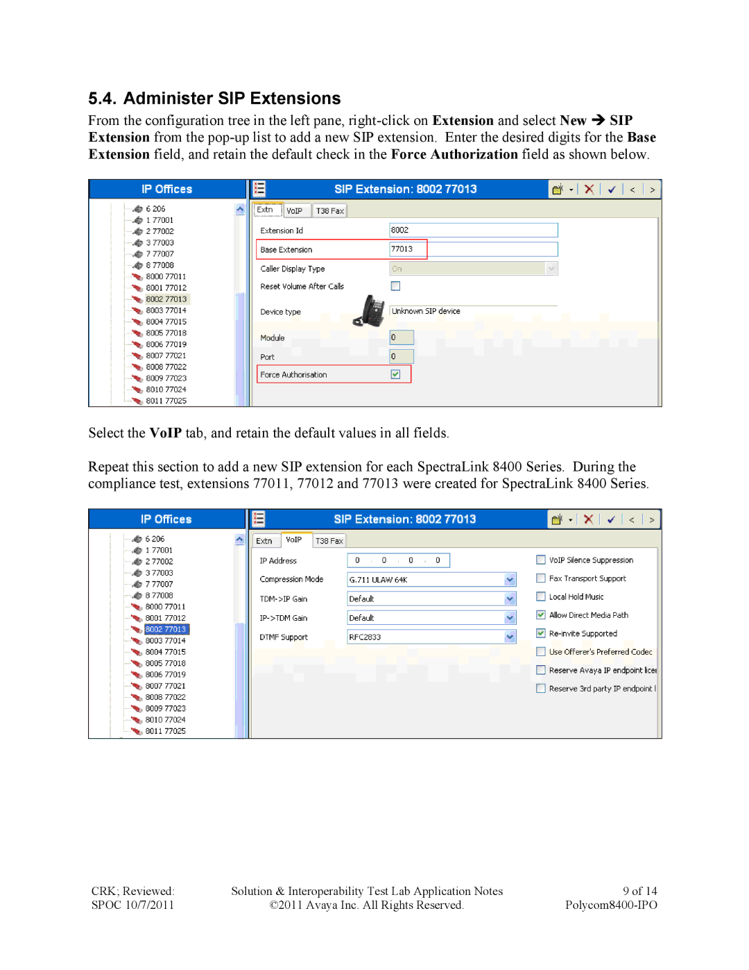 Avaya 8400 manual Administer SIP Extensions 