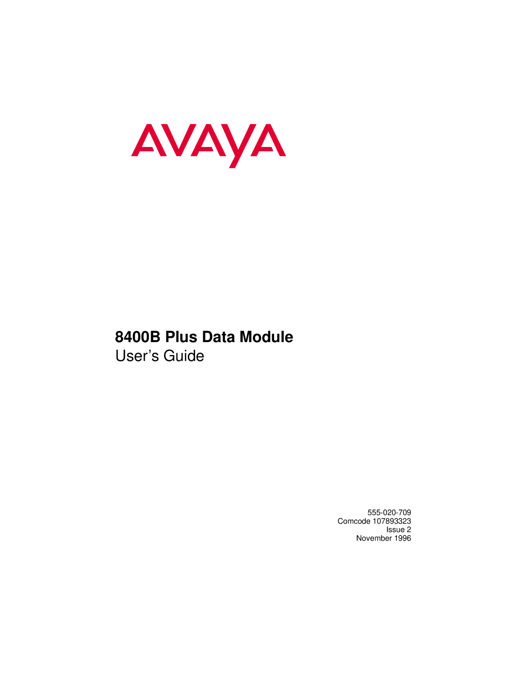 Avaya manual 8400B Plus Data Module 