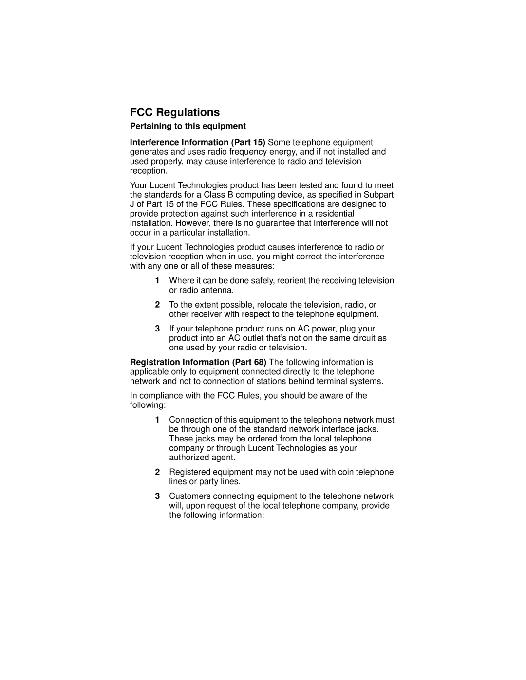 Avaya 9101 manual FCC Regulations 