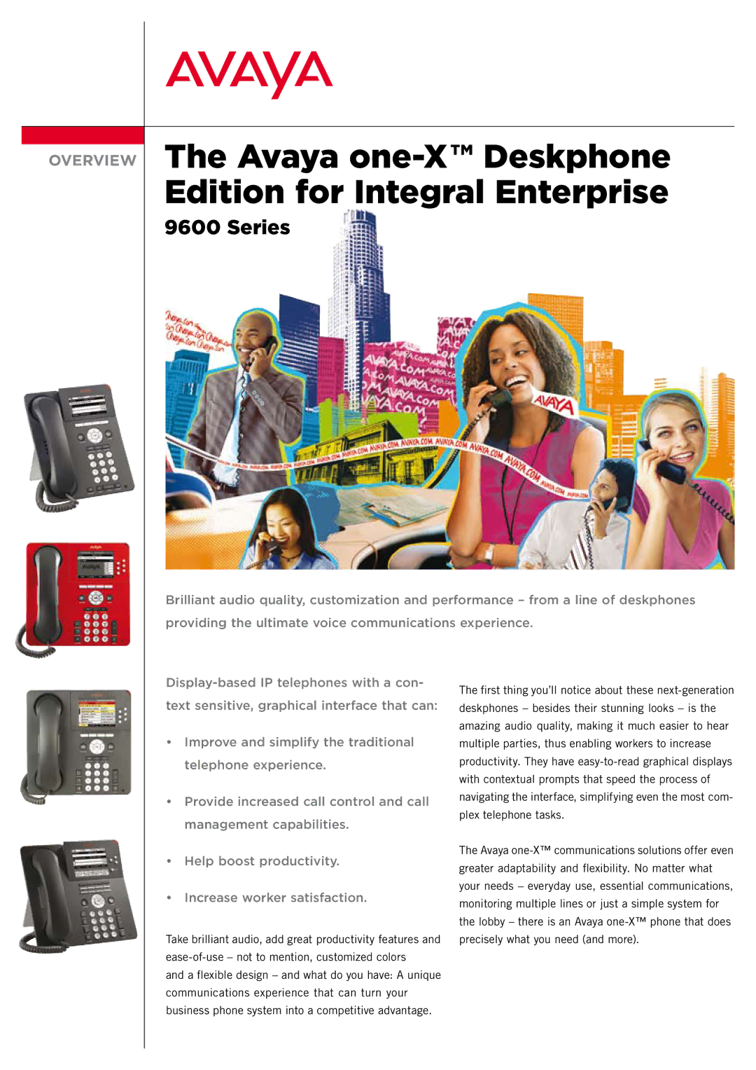 Avaya 9600 Series manual Avaya one-X Deskphone Edition for Integral Enterprise 