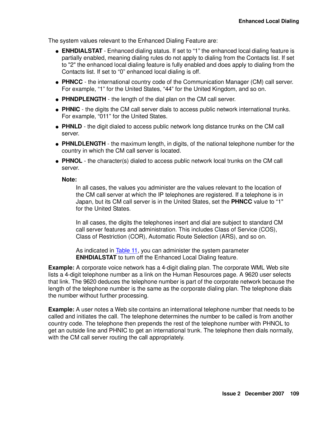 Avaya 9600 manual Enhanced Local Dialing 