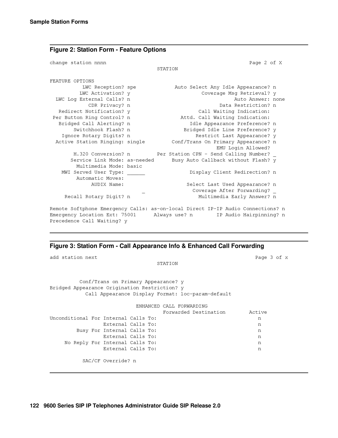 Avaya 9600 manual Station Feature Options, Enhanced Call Forwarding 