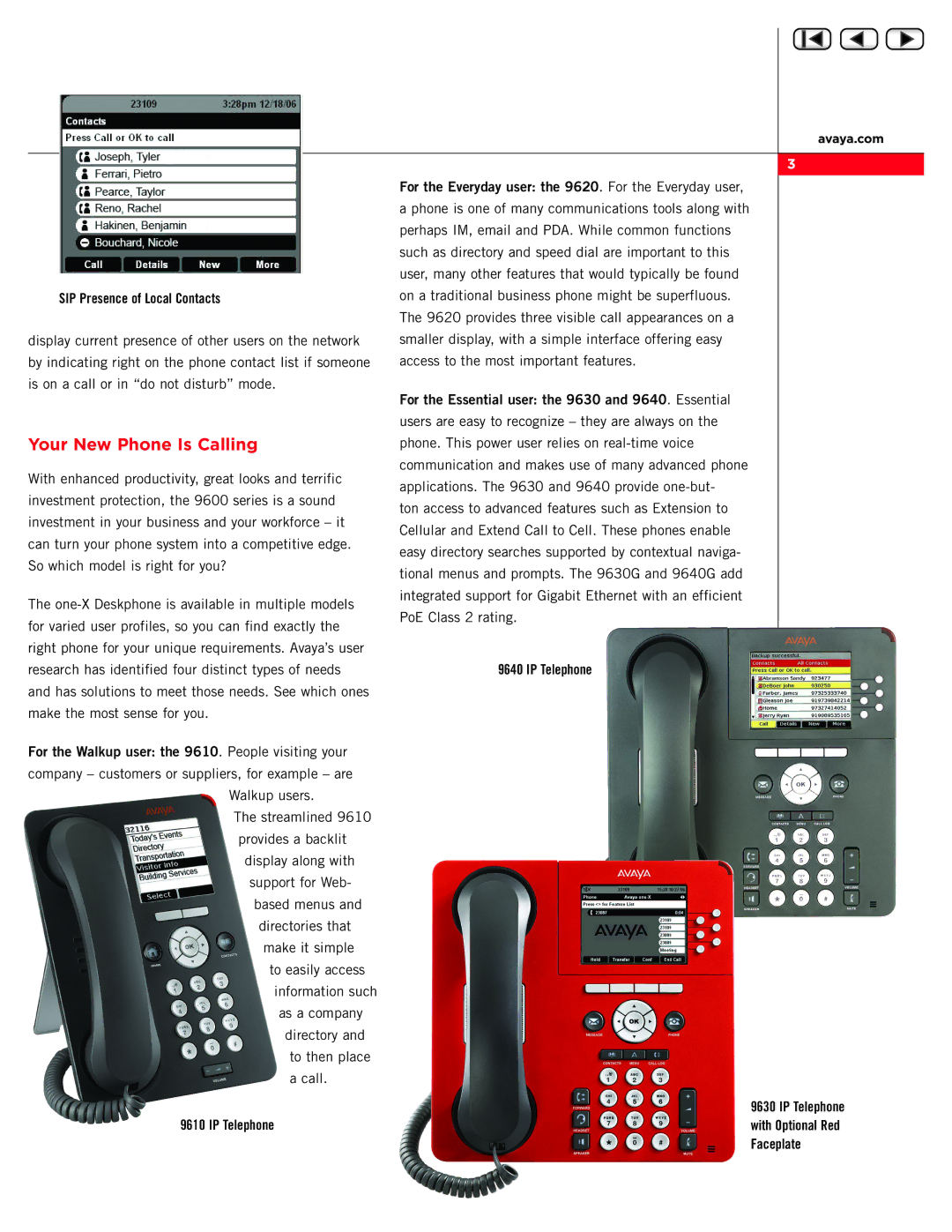 Avaya 9600 manual Your New Phone Is Calling, Walkup users 