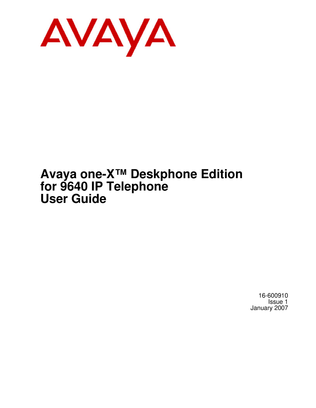 Avaya 9640 manual Issue 1 January 