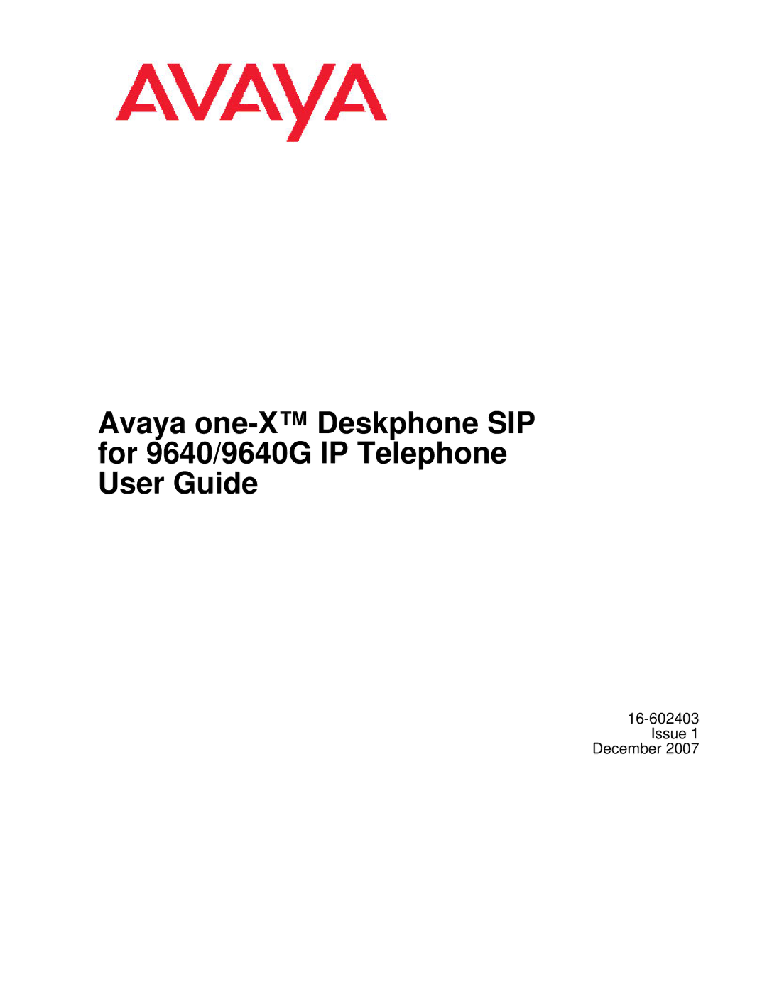 Avaya 9640G manual Issue 1 December 