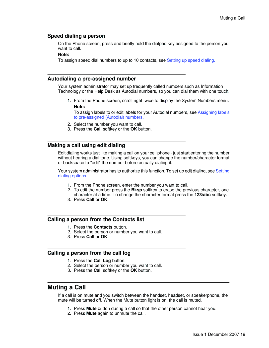 Avaya 9640G manual Muting a Call 