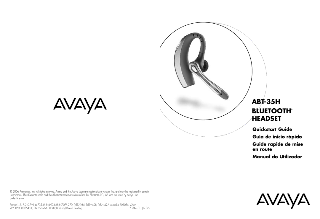 Avaya quick start ABT-35H Bluetooth Headset 