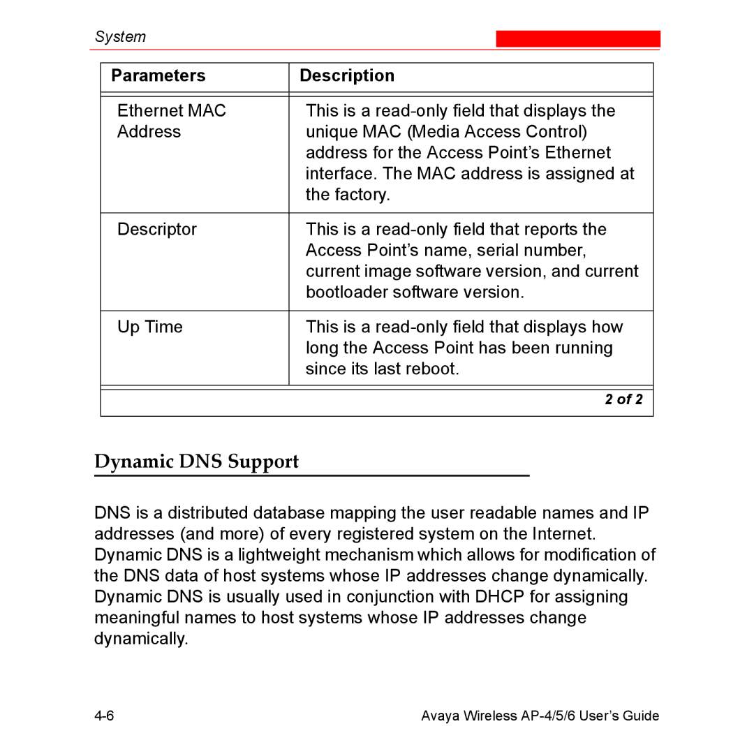 Avaya AP-5, AP-4, AP-6 manual Dynamic DNS Support 