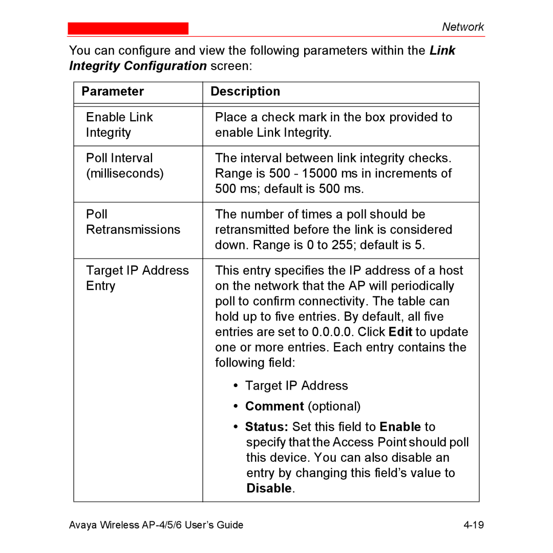 Avaya AP-4, AP-6, AP-5 manual Disable 