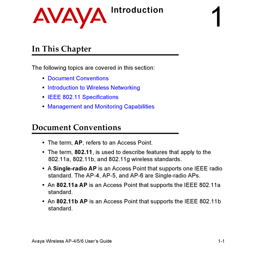 Avaya AP-6, AP-4, AP-5 manual This Chapter, Document Conventions 