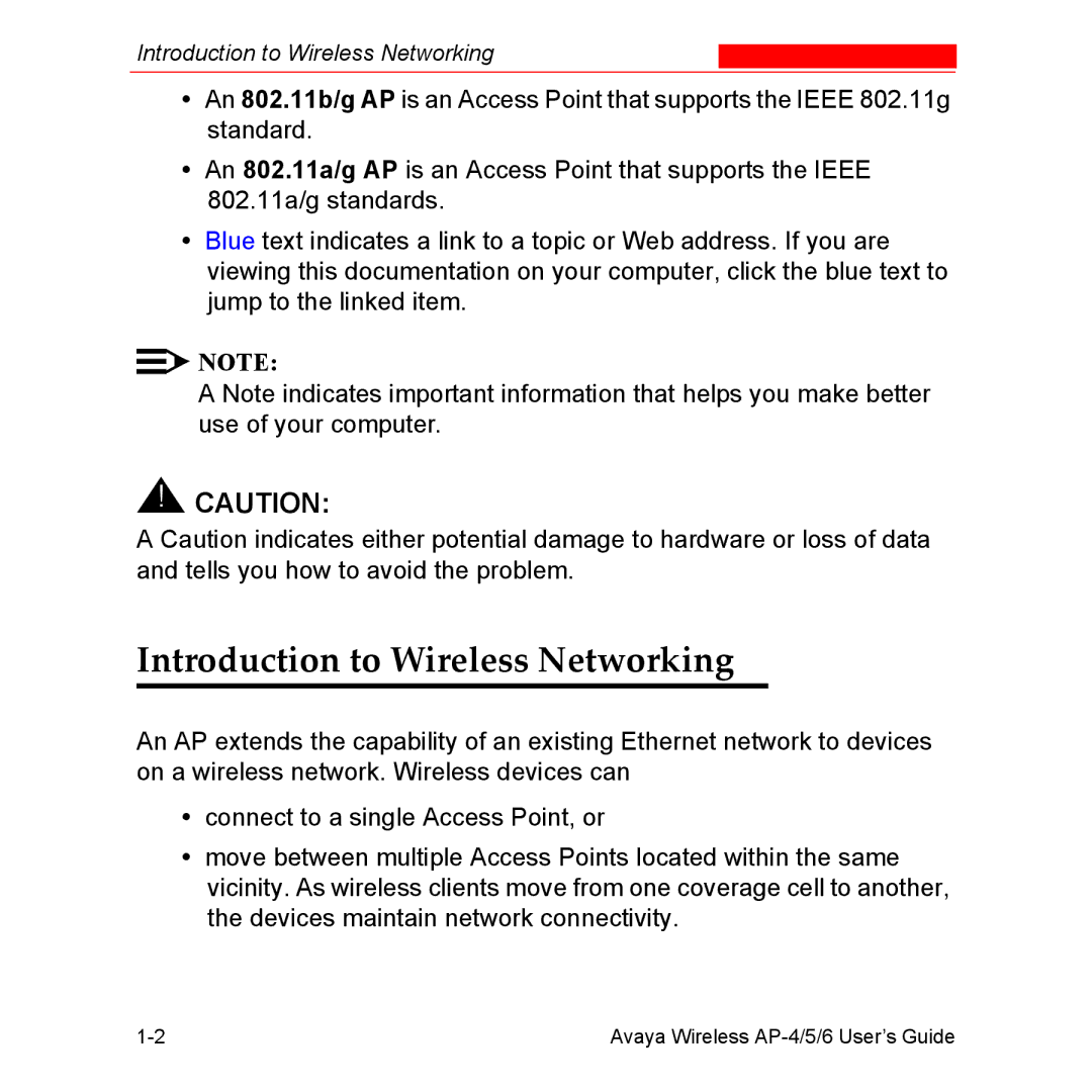 Avaya AP-5, AP-4, AP-6 manual Introduction to Wireless Networking 