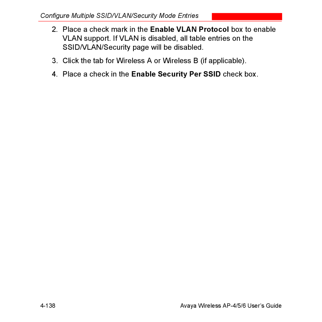 Avaya AP-5, AP-6 manual Avaya Wireless AP-4/5/6 User’s Guide 