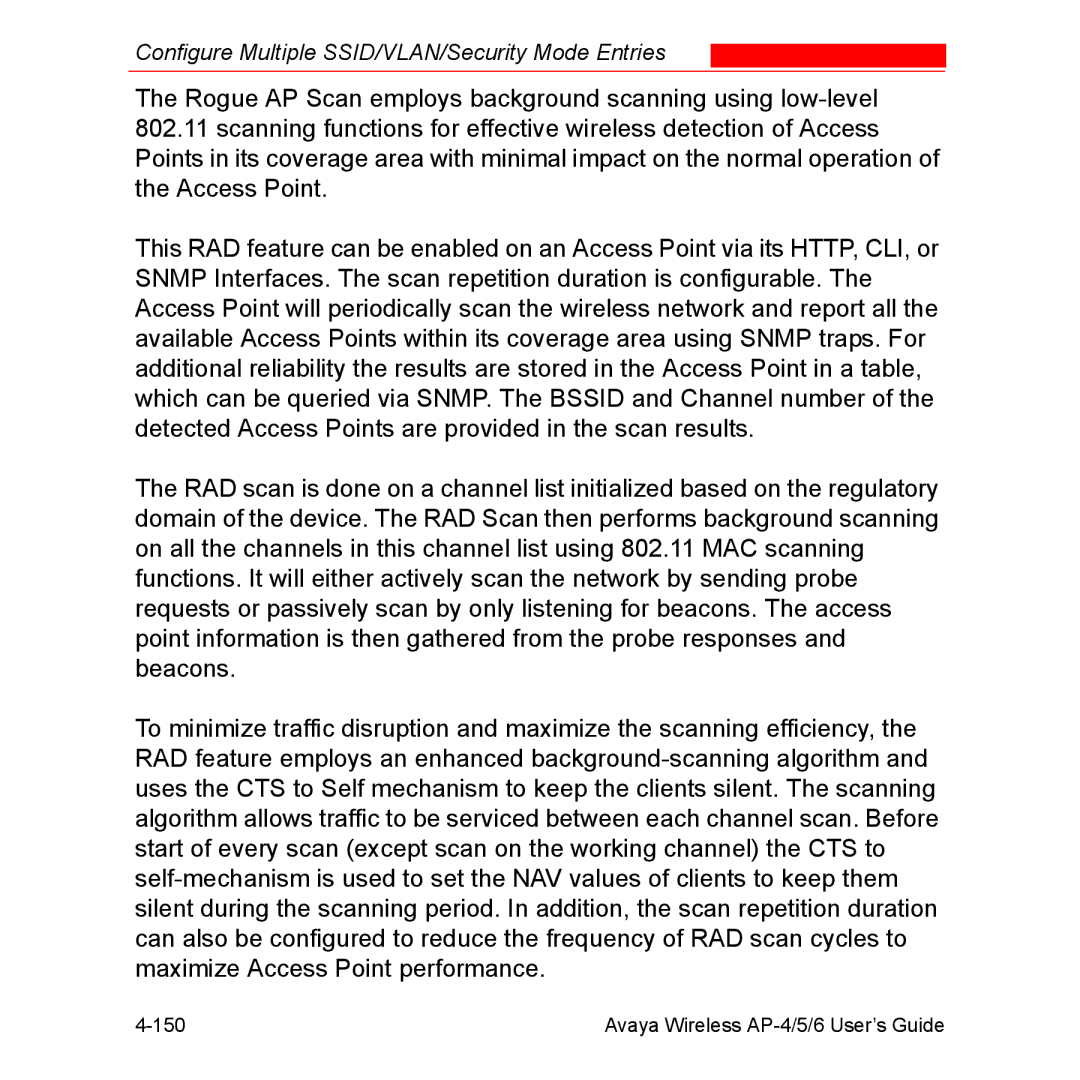 Avaya AP-5, AP-6 manual Avaya Wireless AP-4/5/6 User’s Guide 