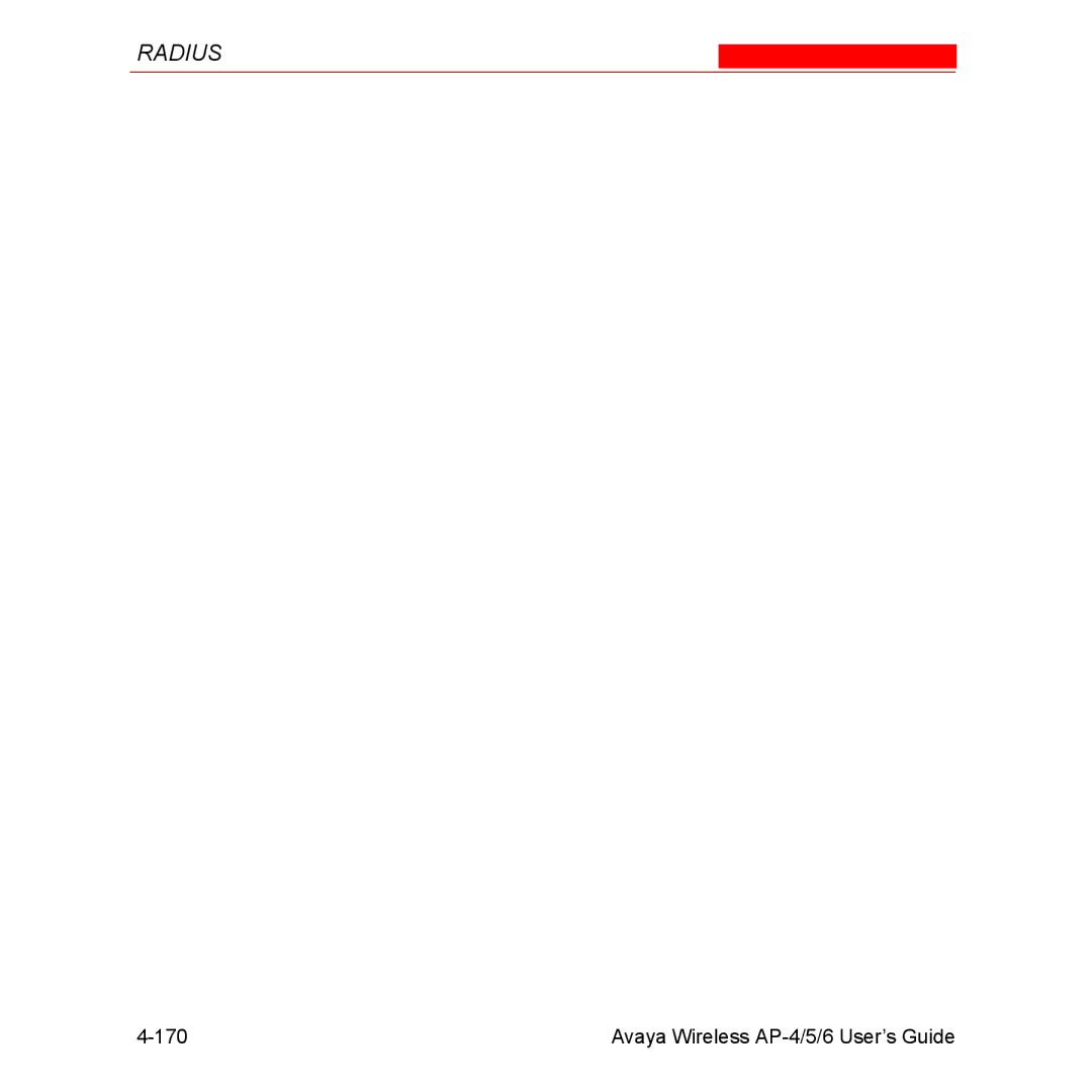 Avaya AP-6, AP-5 manual Avaya Wireless AP-4/5/6 User’s Guide 