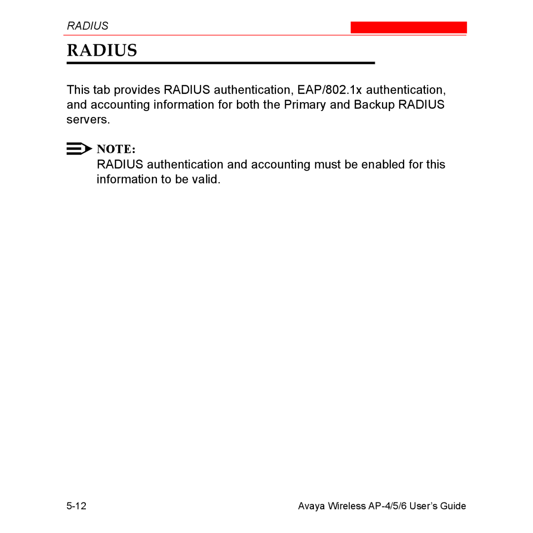 Avaya AP-6, AP-4, AP-5 manual Radius 