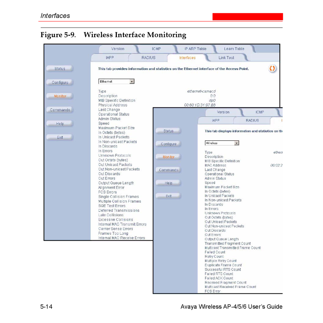 Avaya AP-4, AP-6, AP-5 manual Wireless Interface Monitoring 