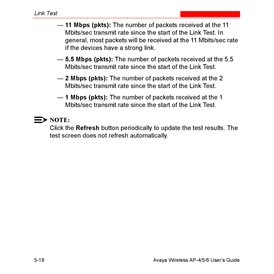 Avaya AP-6, AP-4, AP-5 manual Link Test 