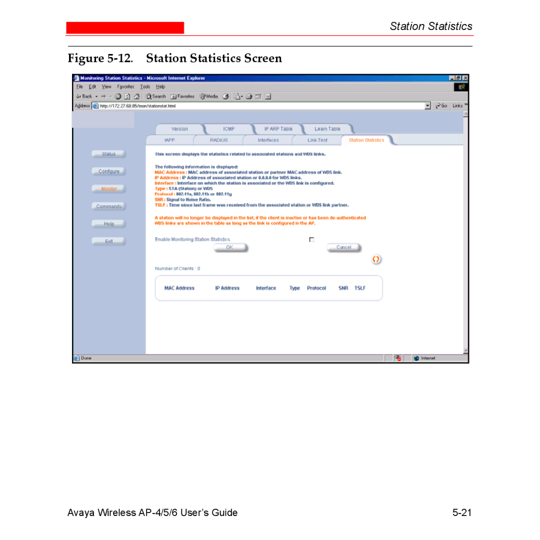 Avaya AP-6, AP-4, AP-5 manual Station Statistics Screen 