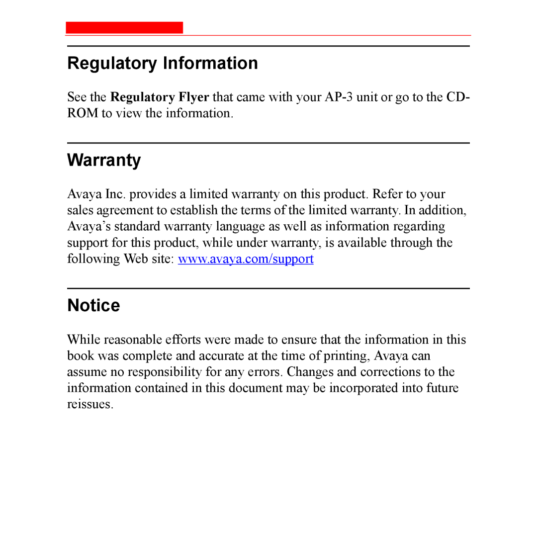 Avaya AP-4, AP-6, AP-5 manual Regulatory Information 