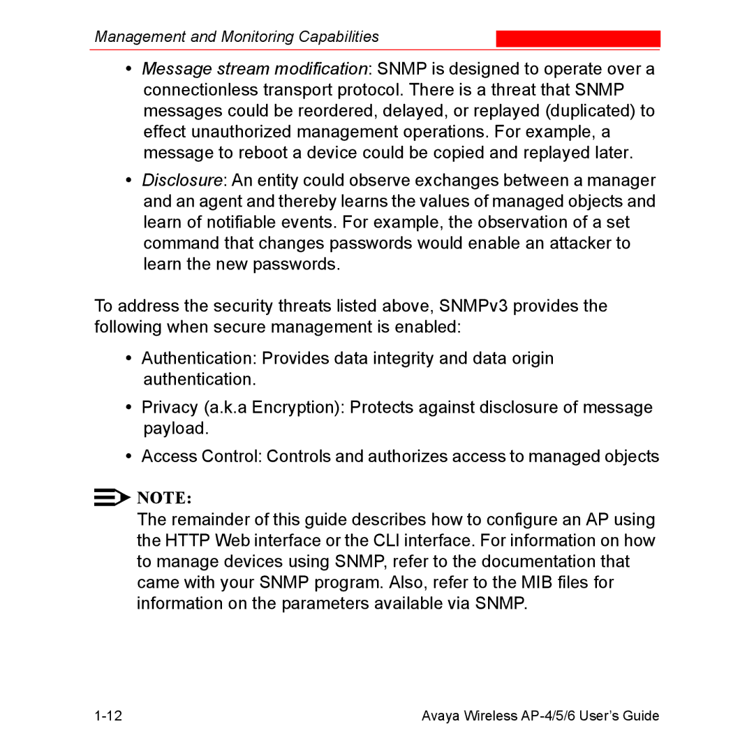 Avaya AP-4, AP-6, AP-5 manual Management and Monitoring Capabilities 