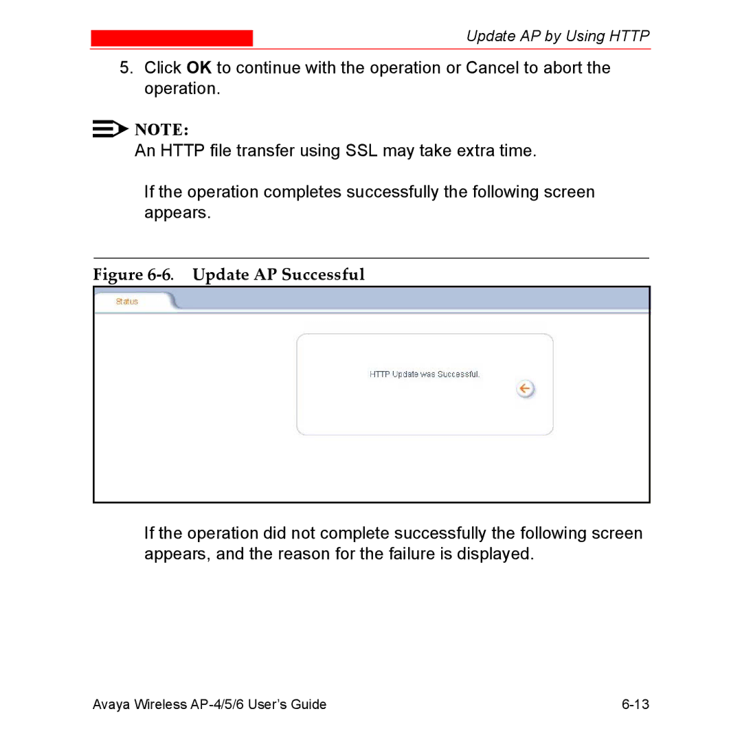 Avaya AP-5, AP-4, AP-6 manual Update AP Successful 