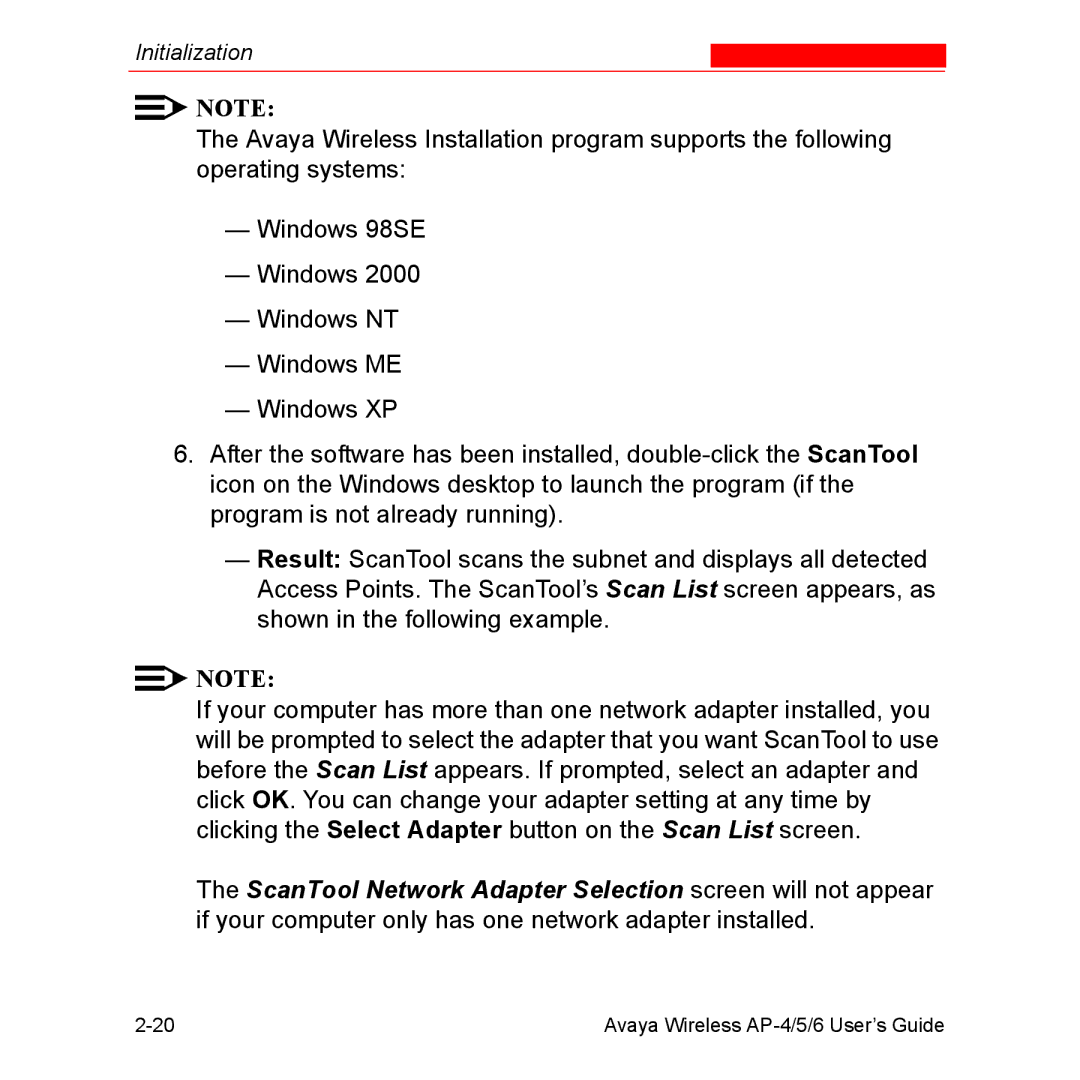 Avaya AP-5, AP-4, AP-6 manual Initialization 