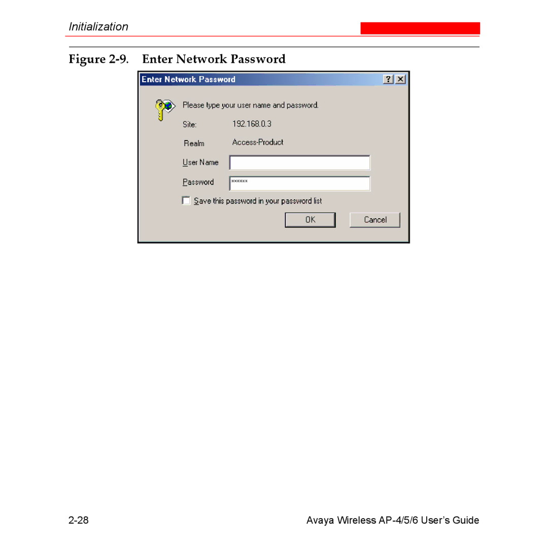 Avaya AP-6, AP-4, AP-5 manual Enter Network Password 