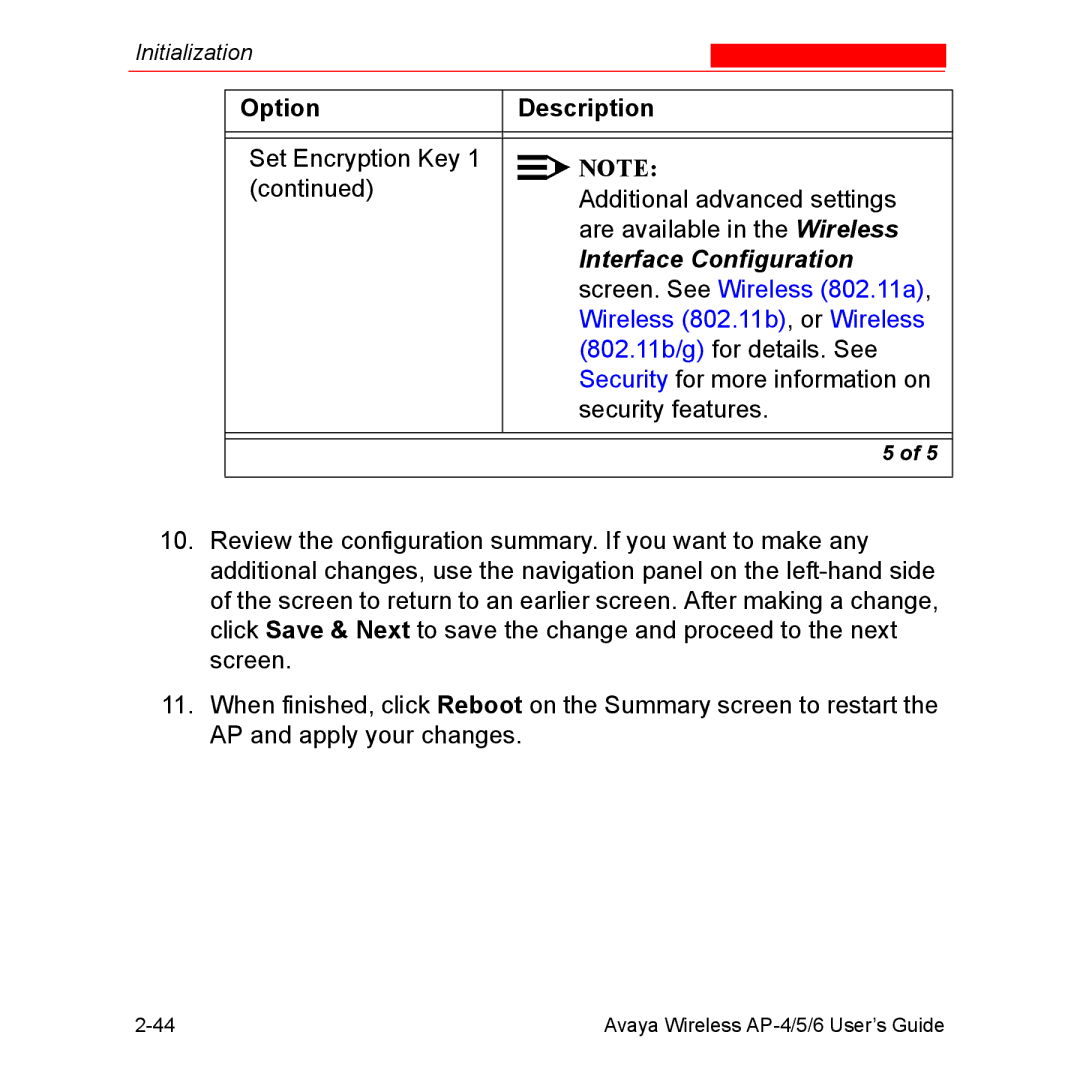 Avaya AP-5, AP-4, AP-6 manual Interface Configuration 