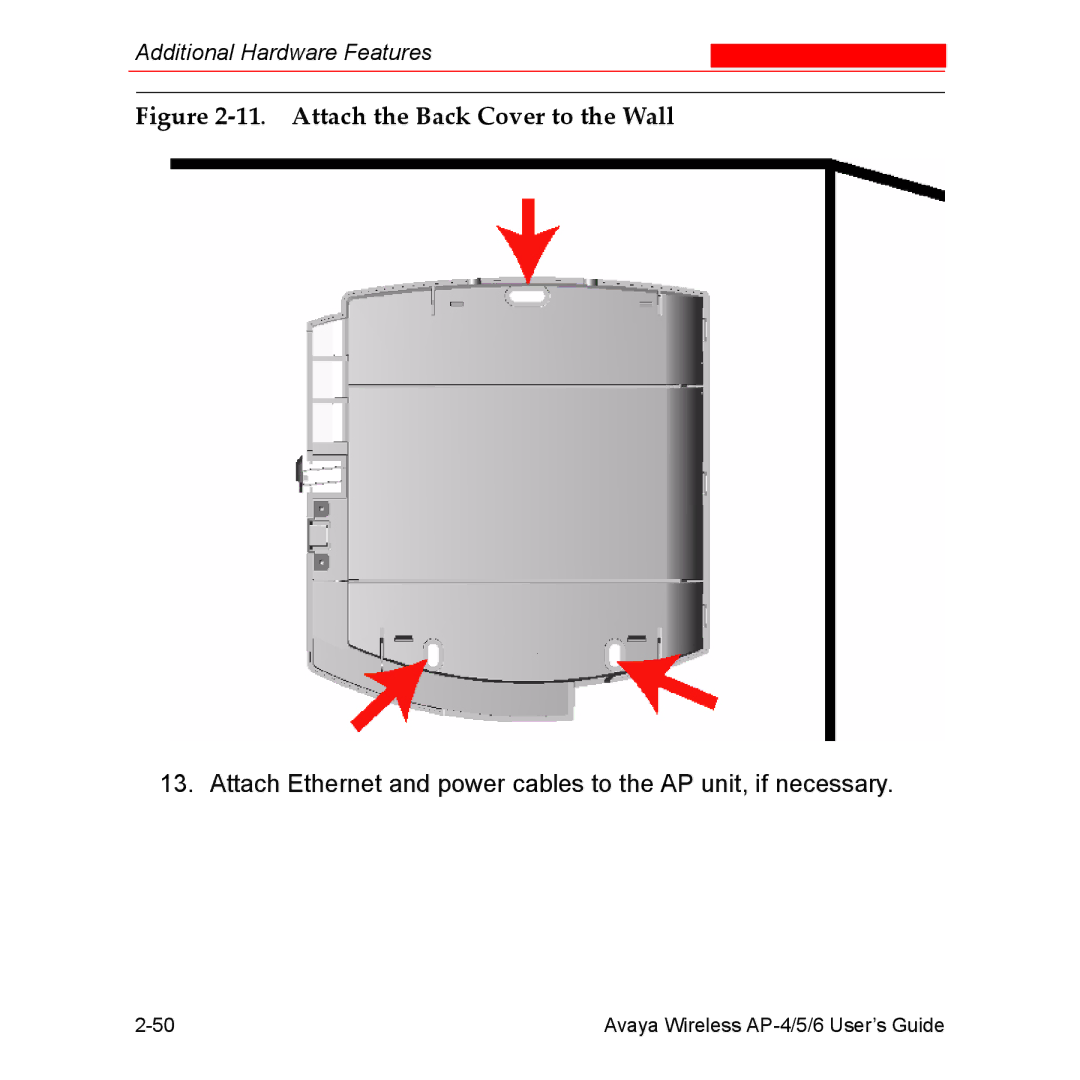 Avaya AP-5, AP-4, AP-6 manual Attach the Back Cover to the Wall 