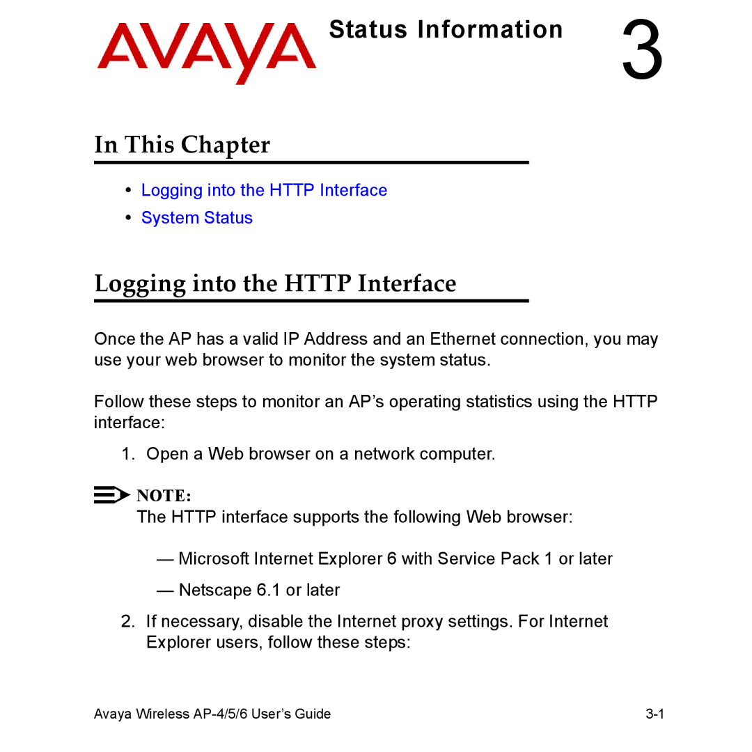 Avaya AP-4, AP-6, AP-5 manual This Chapter, Logging into the Http Interface 