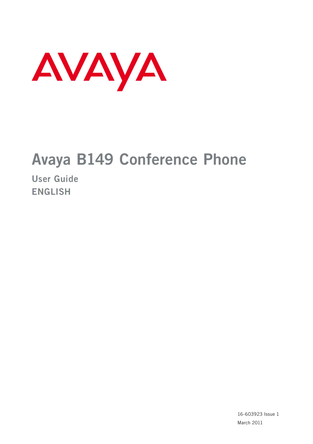 Avaya manual Avaya B149 Conference Phone 