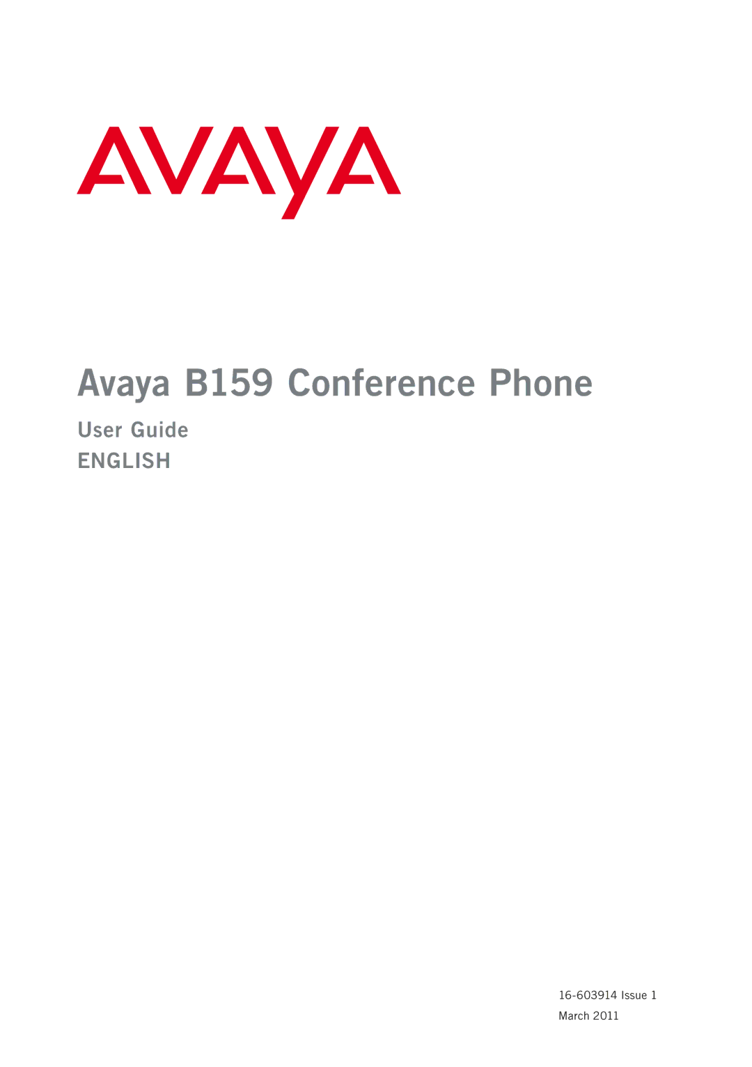 Avaya manual Avaya B159 Conference Phone 