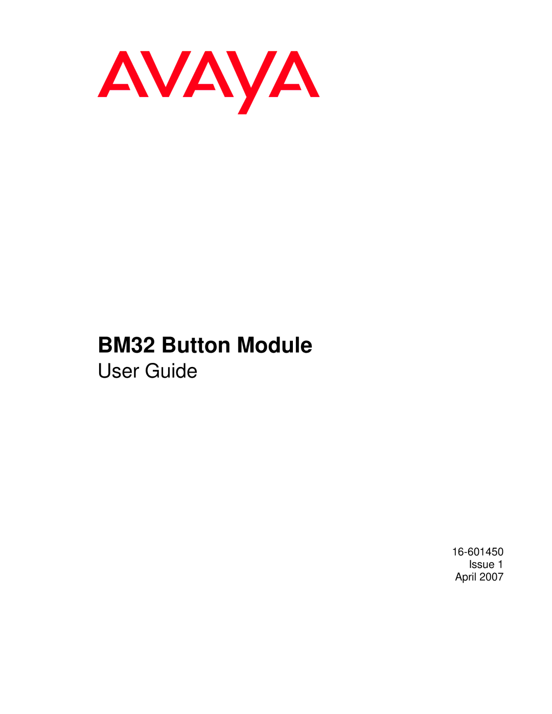 Avaya manual BM32 Button Module 