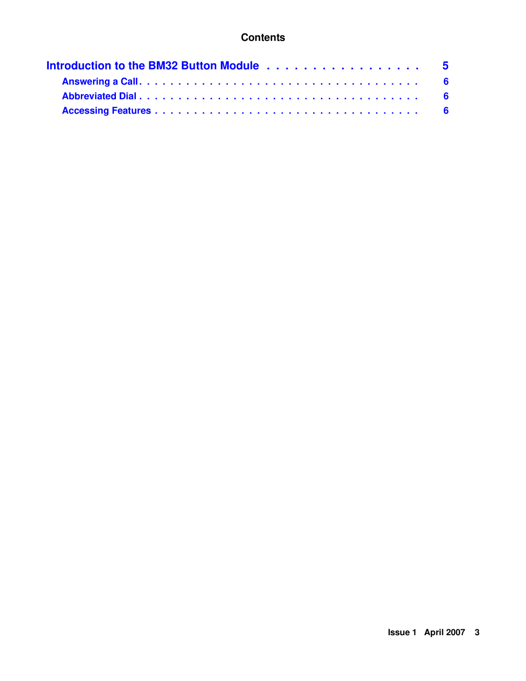 Avaya manual Introduction to the BM32 Button Module 