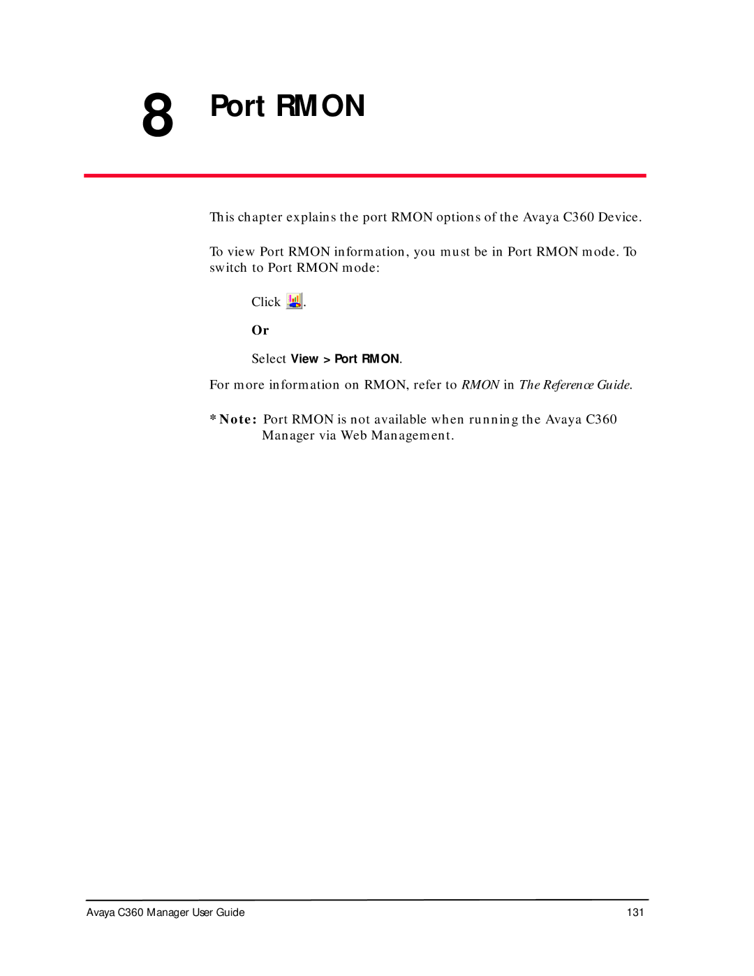 Avaya C360 manual Port Rmon 