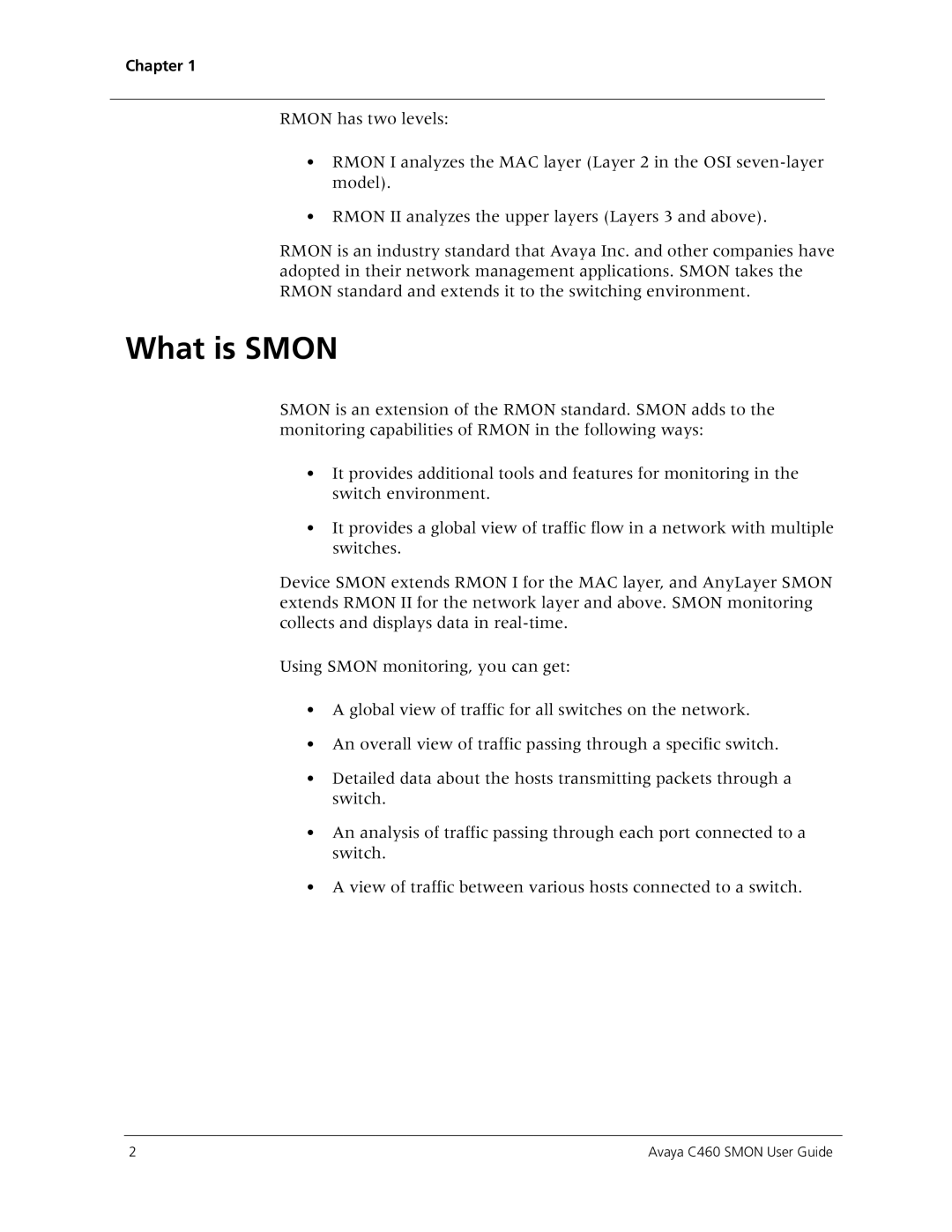 Avaya C460 SMON manual What is Smon 