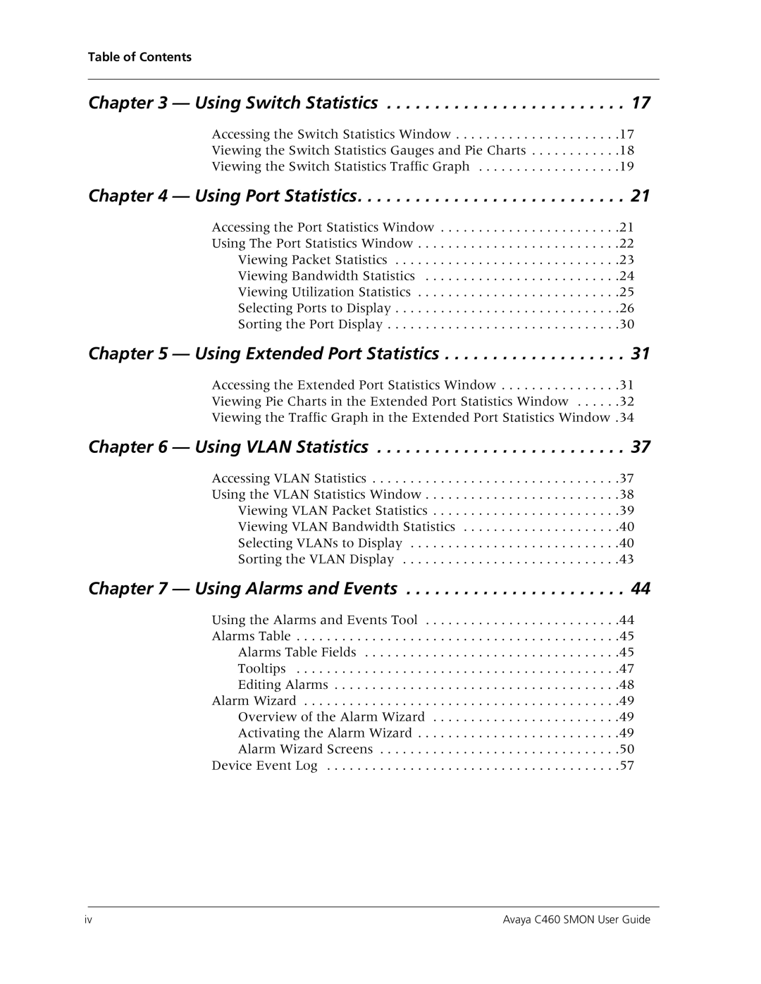 Avaya C460 SMON manual Using Switch Statistics 