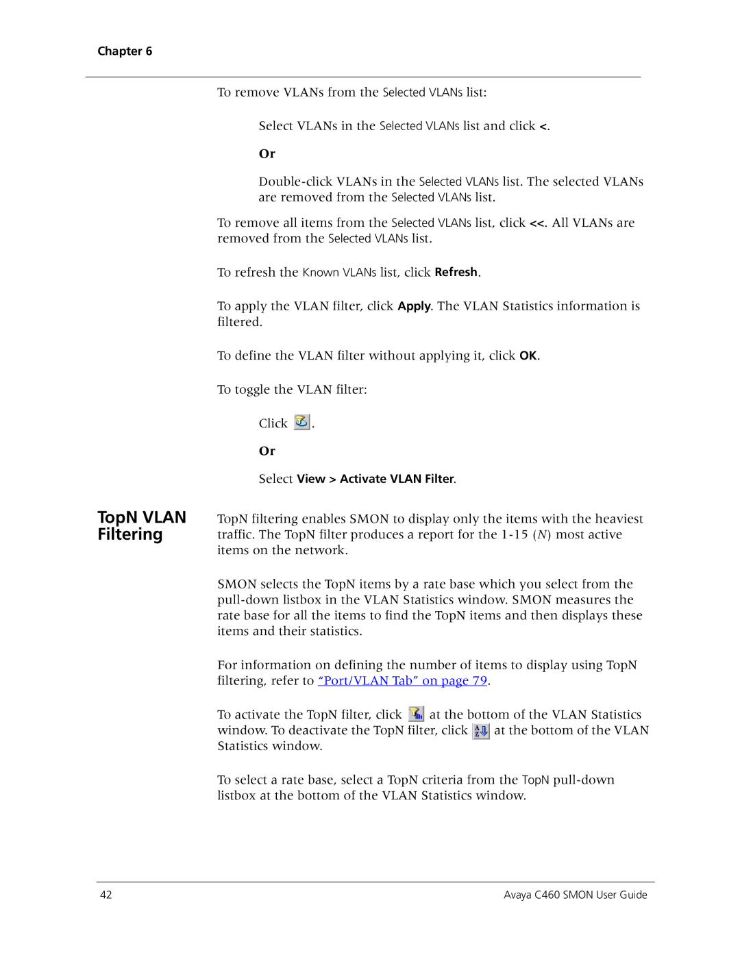 Avaya C460 SMON manual TopN Vlan Filtering 